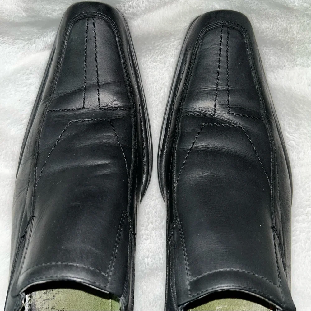 Classic Black Slip-On Leather Loafers